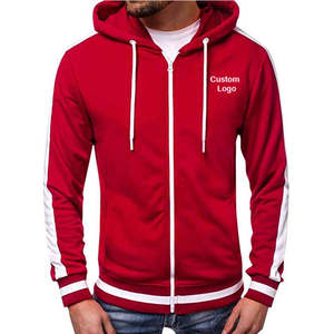 Sudadera con capucha y cremallera completa, diseño personalizado OEM, estilo urbano, cortada y cosida, cortavientos, transpirable, poliéster/algodón para hombre - Product Image 1