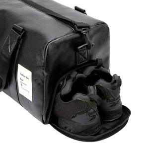 Gym <b>Bag</b> with Shoe Compartment Luxury Pu Leather Duffle <b>Bags</b> <b>for</b> <b>Men</b> - Product Image 3