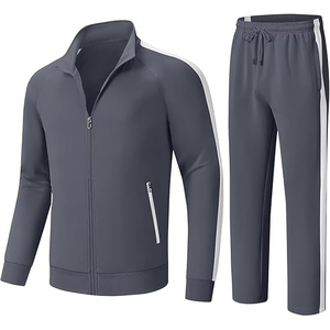 Conjunto Deportivo con Chaqueta de Cuello Alto en Tela de Poliéster, Cierre Frontal y Pantalones con Cintura Elástica a Juego - Product Image 1