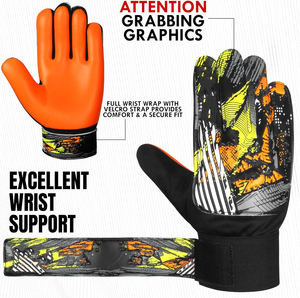 Gants de gardien de but professionnels en cuir respirant personnalisés avec fermeture à scratch pour le football, vente en gros, support OEM - Product Image 2