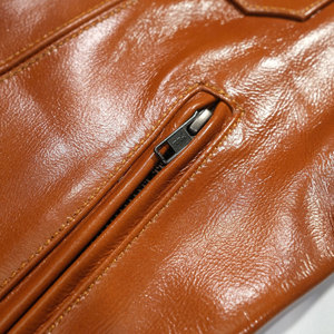 Chaleco de cuero puro brillante sin mangas personalizable estilo Club de otoño patrón a cuadros transpirable con bolsillos para montar - Product Image 6