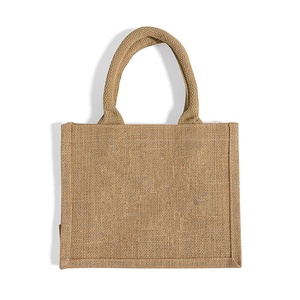 Classic Eco-Friendly Jute Tote Bag Rope Handle <b>Medium</b> for Daily Use Advertising Gifts Customizable Logo Letter Screen Printing - Product Image 4
