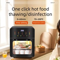 Friteuse à air 10L friteuses sans huile de grande capacité cuisine domestique automatique four à convection de cuisson à 360 ° friteuse prise américaine