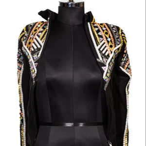 Conjunto de Chaqueta de Equitación Profesional de Estilo Occidental Personalizado de Alta Calidad, con Cuentas Finas, Estilo Vintage para Competición - Product Image 1