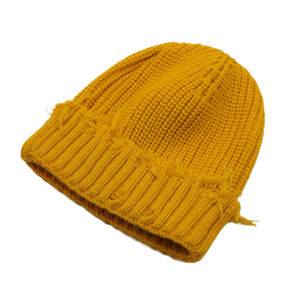 2025 Fabricant Offre Spéciale Casquettes tricotées en détresse d'hiver unies Bonnets de ski doux et chauds avec patch de logo personnalisé - Product Image 3