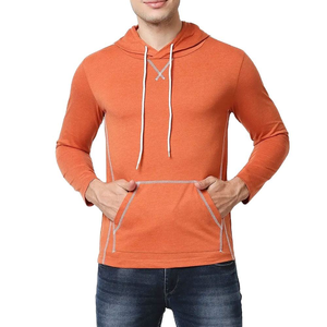 เสื้อฮู้ดดี้ผู้ชายสีพื้นน้ำหนักเบาขายดี คุณภาพสูง สำหรับฤดูหนาว ปักลาย ซักแบบสโตนวอช - Product Image 1