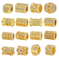 Perles entretoises tubulaires DIY de style mixte, perles micro-pavées CZ, perles en zircone cubique pour la fabrication de bijoux, breloques de bracelet Faith