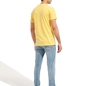 Couleur jaune coton uni teint hommes t-shirts haute qualité logo personnalisé 220gsm hommes t-shirt Offre Spéciale style décontracté hommes t-shirts - Product Image 4