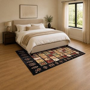 Tapis de salon en chenille antidérapant, imprimé numériquement, lavable en machine, design minimaliste rouge bordeaux, vente en gros RUGS DEPOT LXDP-0700 - Product Image 3