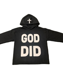 Personalizado al por mayor fabricante 100% algodón de peso pesado Crop de gran tamaño de manga larga transpirable invierno sólido sudaderas con capucha de los hombres - Product Image 1