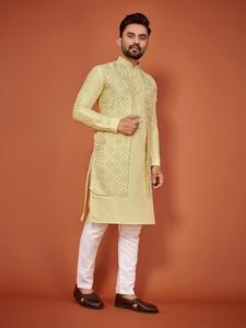 Designer pakistanais hommes Punjabi Indo Western hommes Inde & Pakistan Evergreen indien traditionnel porter mariage Indo Wetern - Product Image 4