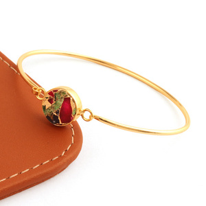 Unique Creative Jewelry Mohave Mix Copper Turquoise Handmade <b>Adjustable</b> <b>Bracelet</b> Gold Plated Ladies Fashion Open Cuff <b>Bracelet</b> - Product Image 5