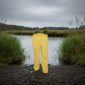 Pantalones de Pesca Impermeables Elásticos de PU Amarillo Talla L ASATEX - Product Image 3