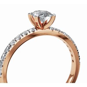 แหวนเพชรทรงรีเม็ดเดี่ยวสุดหรู 0.540 กะรัต ทอง 9 กะรัต 14 กะรัต 18 กะรัต ผลิตจากเพชรเลี้ยงในห้องปฏิบัติการ ขายส่งจากผู้ผลิต OEM - Product Image 3