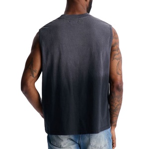 Streetwear Washed Tank <b>Top</b> <b>Men</b> Loose Fit Design <b>Cropped</b> Boxy Fit Jersey Round Neck Fashion Casual Wear 100% Cotton Tank <b>Top</b> - Product Image 3