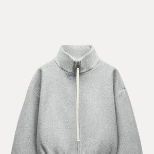 Sweat à capuche femme haute qualité Logo personnalisé sweat à capuche solide pull hiver épais chaud manteau dame coupe ample à manches longues hauts - Product Image 3