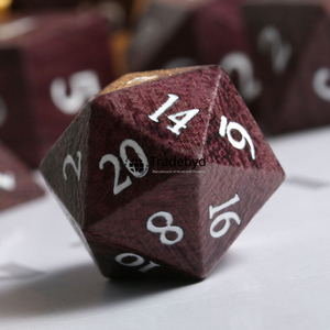 Dés polyédriques en bois naturel, ensemble de 7 pièces, écologiques, durables, pour jeux de société, RPG, collectionneurs, Tradebyd - Product Image 4