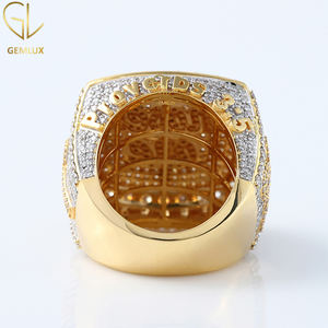 Best Quality HipHop Style <b>Iced</b> Out Letter Natural Diamond 14K Solid Yellow Gold Big Fashion Jewelry Men's Diamond <b>Ring</b> - Product Image 4