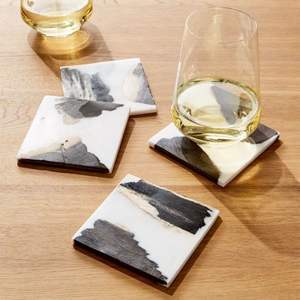 Craftsy Home Ensemble de sous-verres en résine époxy de qualité supérieure avec effet océan Dessous de verre rond carré décoratif en résine époxy - Product Image 6