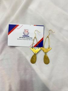 Luxurious Brass <b>Earring</b> -statement brass <b>earrings</b> -designer brass jewelry - brass fashion <b>earring</b> - Product Image 2