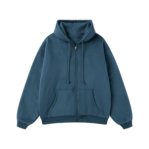 Blanc plaine fermeture éclair régulier lavé poids lourd hommes personnalisé goutte épaule fermeture éclair sweats à capuche meilleur fournisseur tenue décontracté taille adulte - Product Image 5