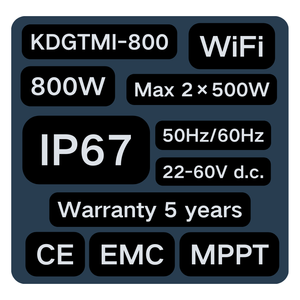 ไมโครอินเวอร์เตอร์พลังงานแสงอาทิตย์แบบกริด 800w IP67 800W ไมโครอินเวอร์เตอร์พร้อม CE EMC สําหรับโซลูชันพลังงานสะอาด - Product Image 3