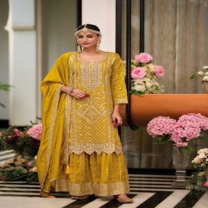 Nouvelle tendance vestimentaire élégante, salwar kameez en soie avec broderie, fabricant indien à prix de gros - Product Image 1