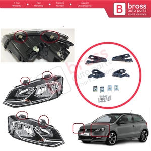 Support de fixation de phare BHL559+BHL560, kit de réparation avec languettes gauche et droite pour Polo MK5 6R 6C 61 2009-2016 6C0998225 6R0998226 - Product Image 5