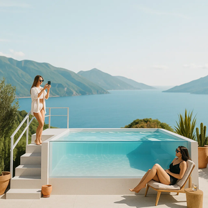 สระว่ายน้ำไฟเบอร์กลาสสำหรับผู้ใหญ่ขนาด4เมตรเหนือพื้นดินขนาดเล็กสนามหลังบ้านกลางแจ้งโอเอซิส - Product Image 6