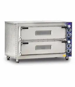 Oven Pizza Listrik Dapur Industri Baja Tahan Karat Oven Panggang Dek Ganda Buatan Turki