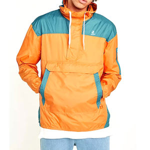 Veste coupe-vent de course d'été décontractée pour hommes col montant à capuche grande taille veste coupe-vent à fermeture éclair - Product Image 1