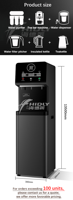 Dispensador de Agua Comercial de Ósmosis Inversa, Purificador de Agua Fría y Caliente de Pie para Oficina, Máquina de Agua Potable con Pantalla LED