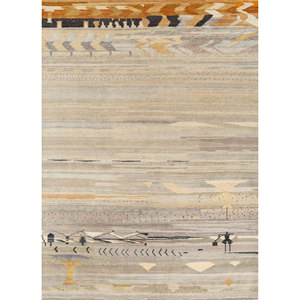 Alfombra de Lana y Seda Anudada a Mano Freedom Manchaha Azul, Rectangular 9x12, Diseño Abstracto de Rompecabezas para Pasillo, Uso Doméstico para Adolescentes - Lub-61 - Product Image 1