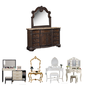 Simple Light Luxury Dormitorio Tocador Gabinete de almacenamiento Tocador Chica Mesa de maquillaje con espejo - Product Image 6