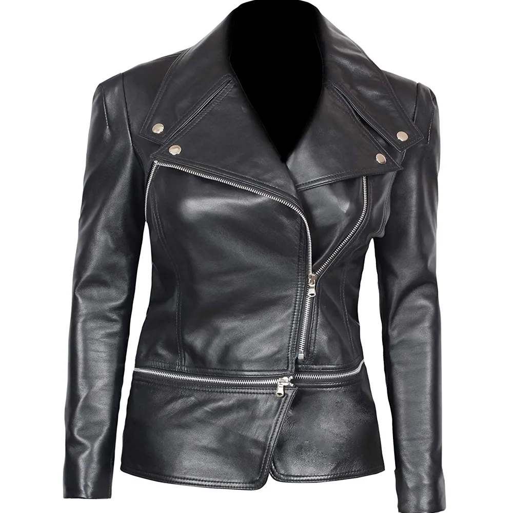 Giacca in pelle da donna fashion design giacca da motociclista antirughe riscaldata parte staccabile giacca in pelle corpo corto