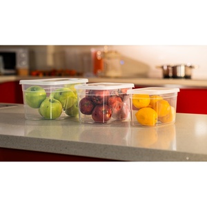 Ensemble de 3 récipients alimentaires transparents en plastique pour épices, réutilisables, empilables, sans BPA, écologiques, hermétiques et de grande taille - Product Image 3