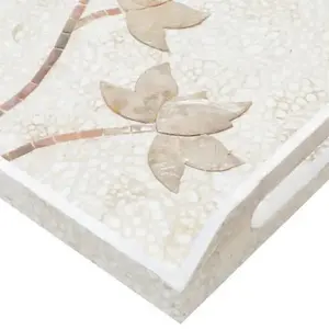 Incrustation de coquillage plateau de service de fruits Ramadan Eid Mubarak plateaux décoratifs incrustation nacre base plateaux à chocolat MDF - Product Image 4