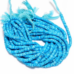 Howlita turquesa piedra preciosa Heishi disco rueda espaciador cuentas lisas hebra piedra suelta para fabricación de joyería DIY artesanía al por mayor - Product Image 1