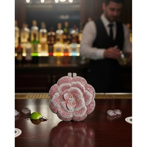 Elegant Resin Casual Pearl Floral Embroidery Half <b>Moon</b> Candy Pattern Fashion Evening Clutch Women Party Festive Celebrations - Product Image 3