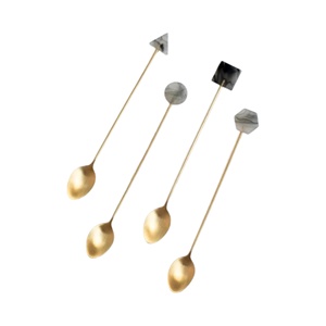 304 Customized Geometric Nordic Shape Metal Luxury Long Handle Tea <b>Coffee</b> <b>Spoon</b> in Wholesale Price - Product Image 1
