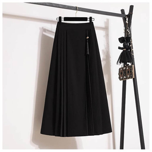 <span class=keywords><strong>2025</strong></span> mới Elegan màu rắn cao eo Trung Quốc cổ điển xếp li váy của phụ nữ - Product Image 5