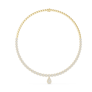 7.884 CT Lab-Grown VVS-VS EF CVD Diamond <b>Necklace</b> Round & Pear Cut 18KT, 14KT, Rose, Yellow, White Gold Luxury Ethical - Product Image 1