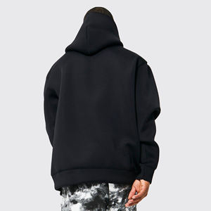 100% coton 400 GSM épais blanc uni poids lourd sweats à capuche surdimensionnés Logo imprimé personnalisé grande taille hommes basiques sweats à capuche - Product Image 4