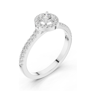 Bague halo en diamant de laboratoire 0,309 CT pour femmes, clarté VVS-VS EF, or 18 carats, 14 carats, 10 carats et argent 925, or rose, or jaune, or blanc - Product Image 4