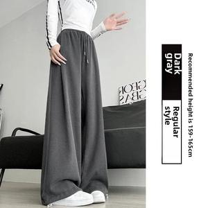 Pantalones Deportivos de Mujer Estilo Americano, Forrados de Felpa, Cintura Media, Cordón Ajustable, Secado Rápido, Transpirables, Casuales de Invierno, Sueltos, Rectos, de Pierna Ancha - Product Image 3