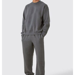 Nouveau design de vêtements de rue avec logo personnalisé, ensembles pantalons cargo et sweat à capuche pour hommes, brodés et empilés, ensemble jogging évasé, survêtement - Product Image 2