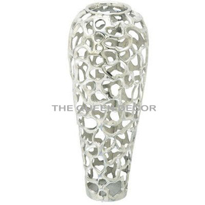 Handmade Aluminum and Iron Flower <b>Vase</b> Luxury Shinny Polish <b>Unique</b> Shape for Home Plants Decor Tabletop <b>Vase</b> - Product Image 2