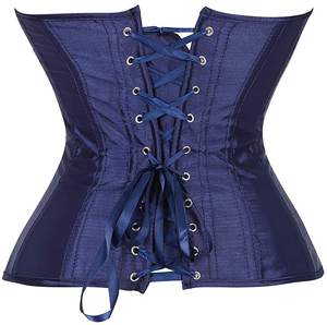 Corset en Satin bleu marine façonnage du corps Shapewear minceur taille formateur Bustier Lingerie pour femmes Sexy tenue de mode - Product Image 2