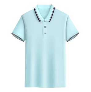 Camiseta de golf de media manga de calidad superior para hombre, Camiseta corta de Color sólido para Polo, tela teñida Lisa transpirable - Product Image 2