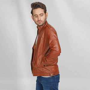 Custom Design <b>Jacket</b> New Style With Collar Wool Leather Wholesale Letterman Leather <b>Jacket</b> For Men - Product Image 5